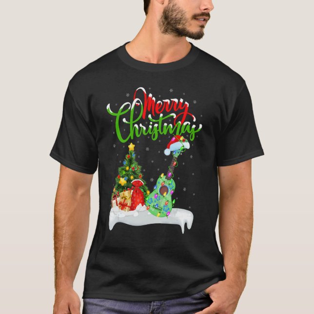 Ukulele Music   Xmas Decorations Santa Ukulele Chr T Shirt (Framsida)