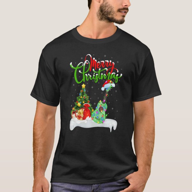 Ukulele Music  Xmas Decorations Santa Ukulele Chri T Shirt (Framsida)