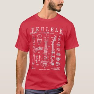 Ukulele Musical Instrument Uke Vintage Patent Draw T Shirt