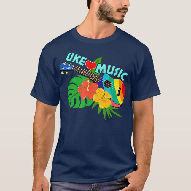 Ukulele Musician Music Gift T Shirt (Framsida)