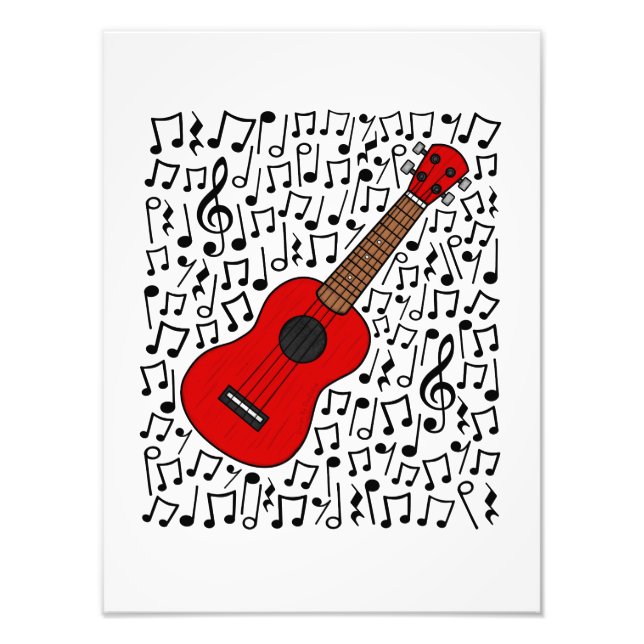 Ukulele Musik noter Uke Player Musician Fototryck (Framsidan)