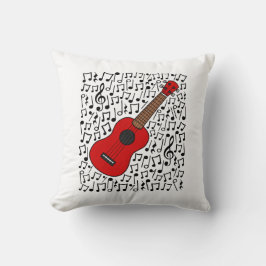 Ukulele Musik noter Uke Player Musician (Red) Kudde