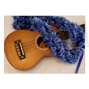 Ukulele- och blåttLei Hälsningskort
