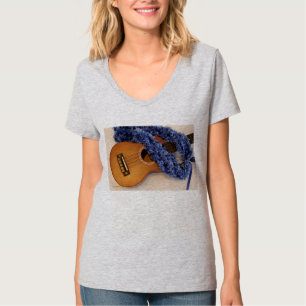 Ukulele- och blåttLei Tee Shirt
