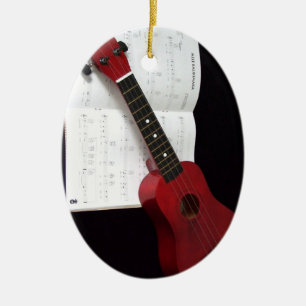 Ukulele och Songbook Julgransprydnad Keramik