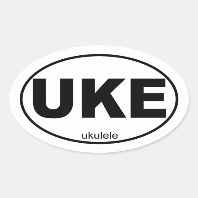 Ukulele Ovalt Klistermärke (Framsida)