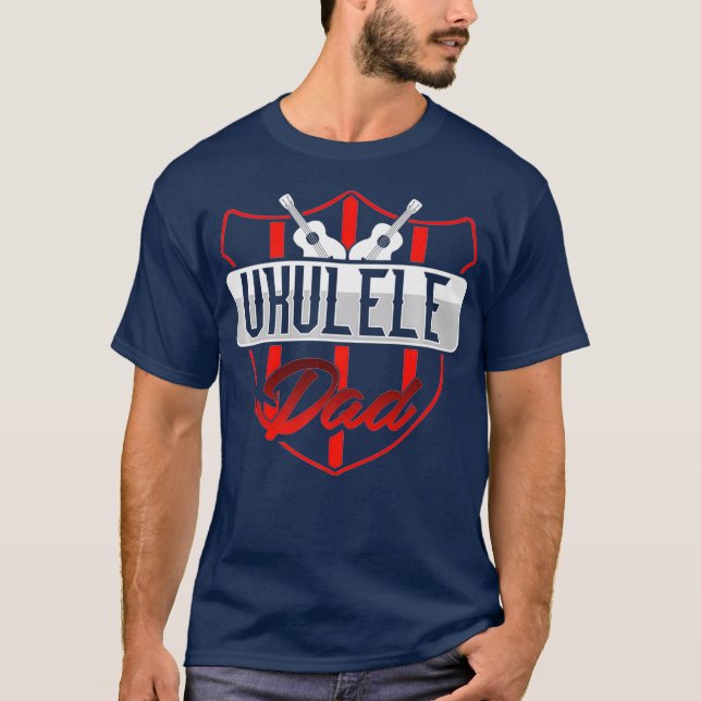Ukulele Pappa Uke Guitar Acoustic Hawaii T Shirt (Framsida)
