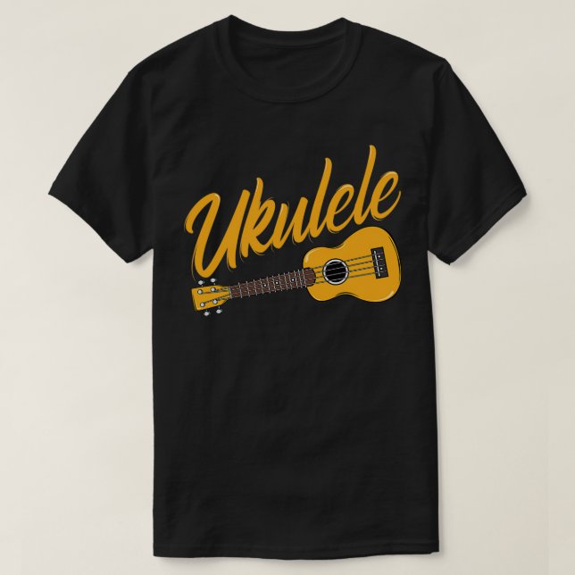 Ukulele Player Funny Music Instrument Guitar Älska T Shirt (Design framsida)
