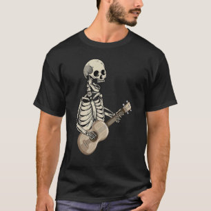 Ukulele Player Retro Skull Skeleton Ukulele Guitar T Shirt