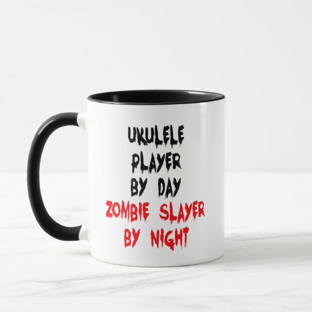 Ukulele Player Zombie Joke Mugg (Vänster)