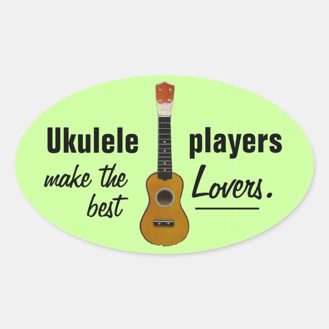 UKULELE PLAYERS-klistermärken (4) Ovalt Klistermärke (Framsida)