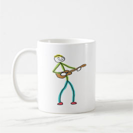 Ukulele Playing Stickman Kaffemugg