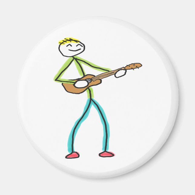 Ukulele Playing Stickman Magnet (Framsidan)