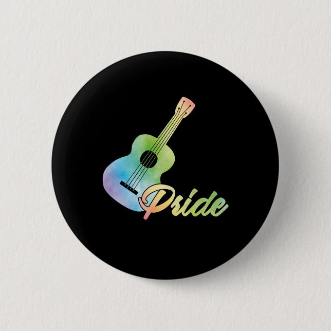 Ukulele Pride Uke Instrument Music Guitar Gift Knapp (Framsida)