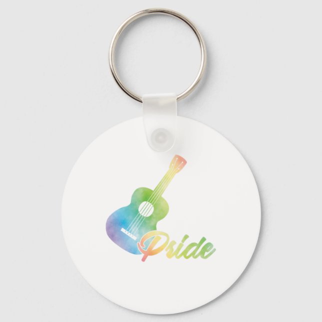 Ukulele Pride Uke Instrument Music Guitar Gift Nyckelring (Framsida)
