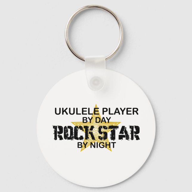 Ukulele Rockstjärna by Night Nyckelring (Framsida)
