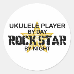 Ukulele Rockstjärna by Night Runt Klistermärke