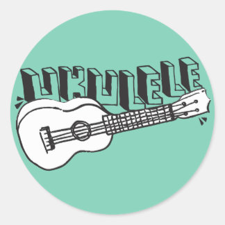 Ukulele Runt Klistermärke