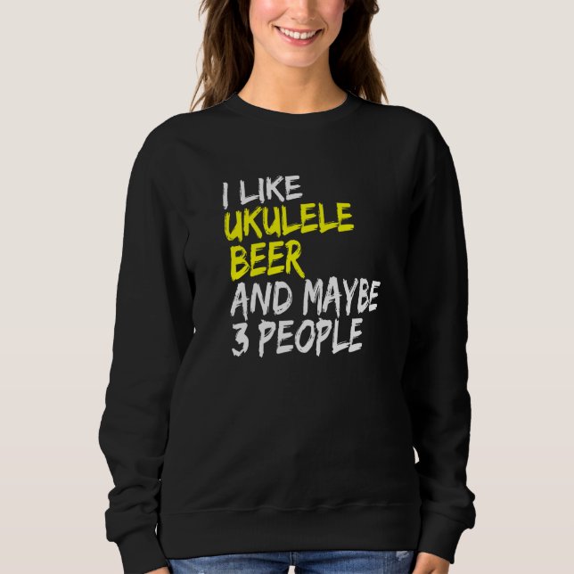 Ukulele säger gitarrmusik Jag gillar öl & ukulele  T Shirt (Framsida)
