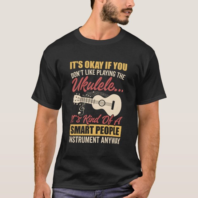 Ukulele Sm People Instrut Hawaiian Guitar Player M T Shirt (Framsida)