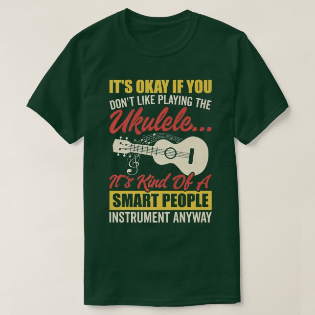 Ukulele Smart People Instrument Hawaiian Guitar Pl T Shirt (Design framsida)