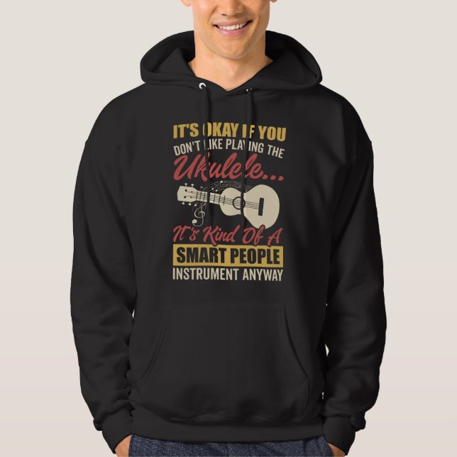 Ukulele Smarta Människor Instrument Hawaigitar Pl Hoodie (Framsida)