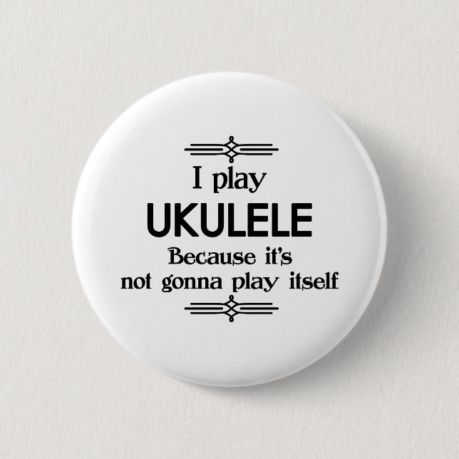 Ukulele - Spela själv Funny Deco Music Knapp (Framsida)