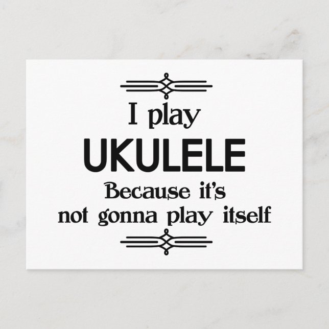 Ukulele - Spela Själv Roligt Deco Musik Vykort (Framsida)
