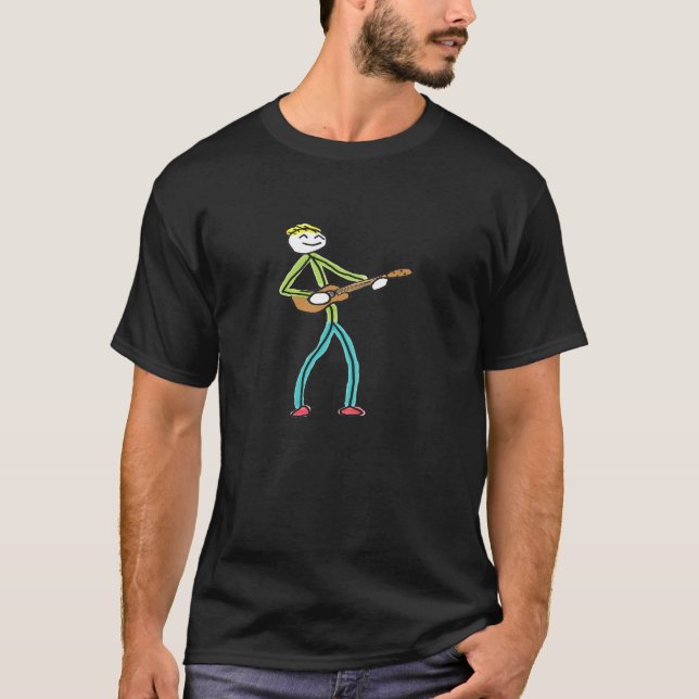 Ukulele Spelande Stavman T Shirt (Framsida)