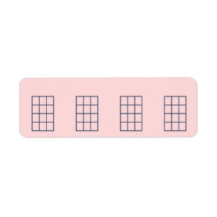 Ukulele Stickers Chord Chart 4 Frets Navy &  Returadress Etikett