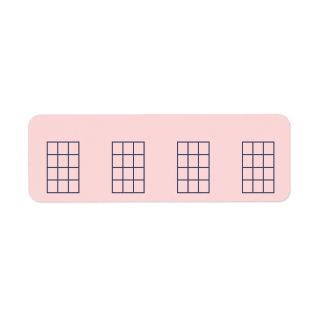 Ukulele Stickers Chord Chart 4 Frets Navy &  Returadress Etikett (Framsidan)