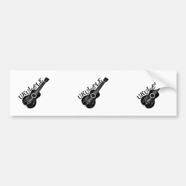 Ukulele-text och bild bildekal (Framsidan)