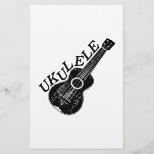 Ukulele-text och bild brevpapper