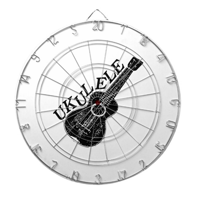 Ukulele-text och bild darttavla (Framsidan)