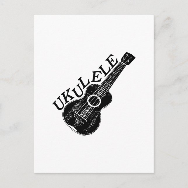 Ukulele-text och bild vykort (Framsida)