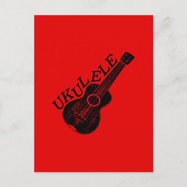 Ukulele Text och Bild Vykort (Framsida)