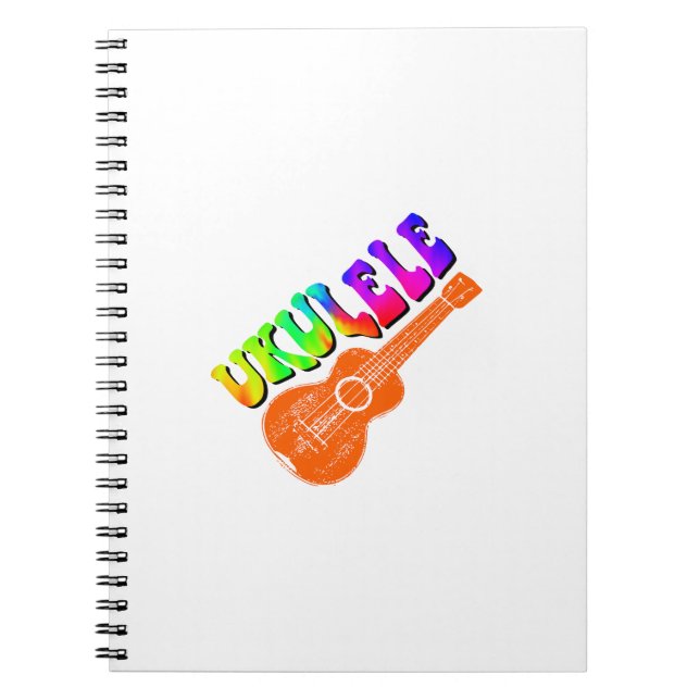 Ukulele Tie Dye Groovy Text Art Anteckningsbok (Framsidan)