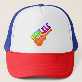 Ukulele Tie Dye Groovy Text Art Keps