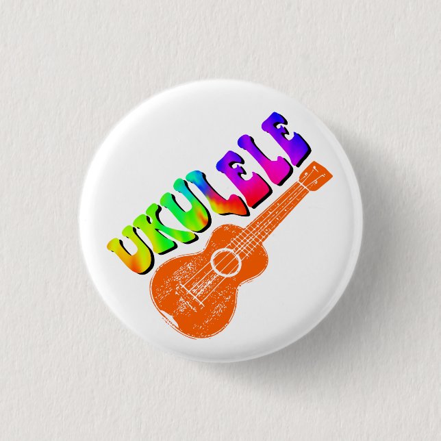 Ukulele Tie Dye Groovy Text Art Knapp (Framsida)