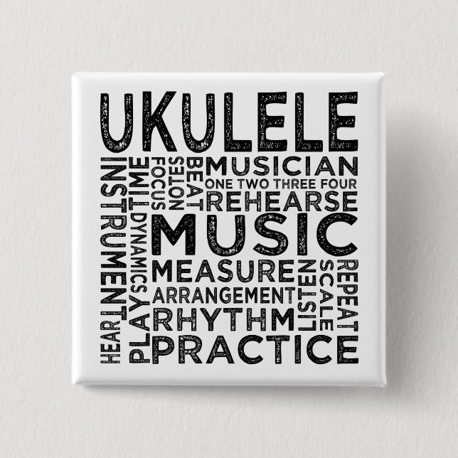 Ukulele Typography Knapp (Framsida)