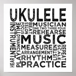 Ukulele Typography Poster