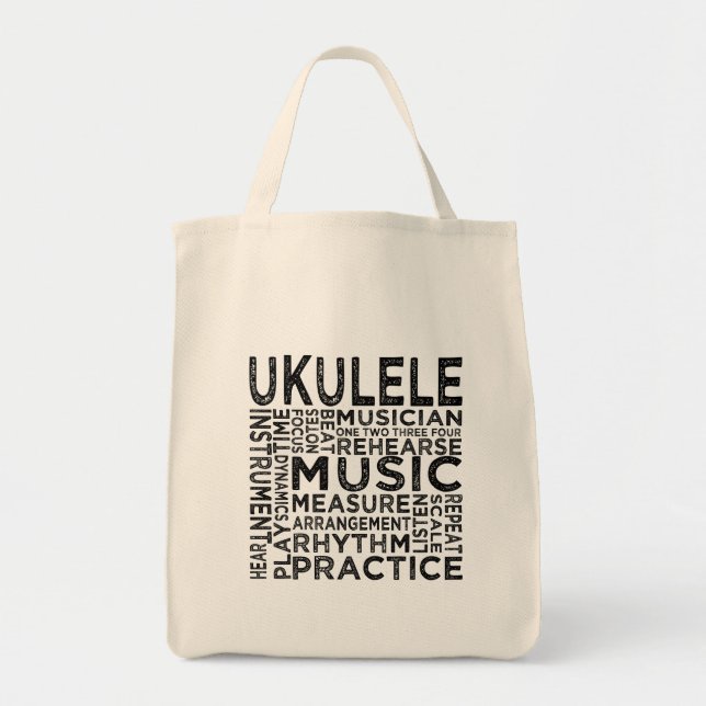 Ukulele Typography Tygkasse (Framsidan)