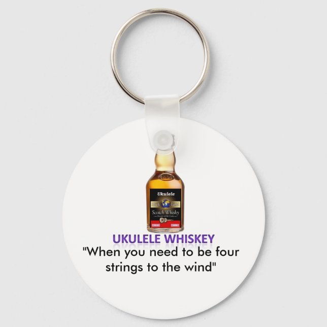 Ukulele Whiskey Keychain Nyckelring (Framsida)