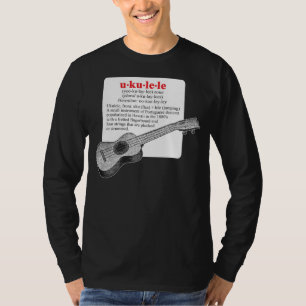 Ukuleledefinitionmanar mörk T-tröja för långärmad Tee Shirt