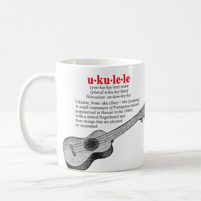Ukuleledefinitionmugg Kaffemugg (Vänster)