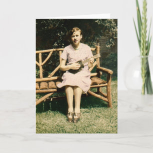 Ukuleleflicka som sjunger det Augusti 1930 Kort