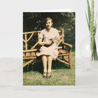 Ukuleleflicka som sjunger det Augusti 1930 Kort