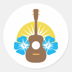 Ukulelehibiskus Runt Klistermärke