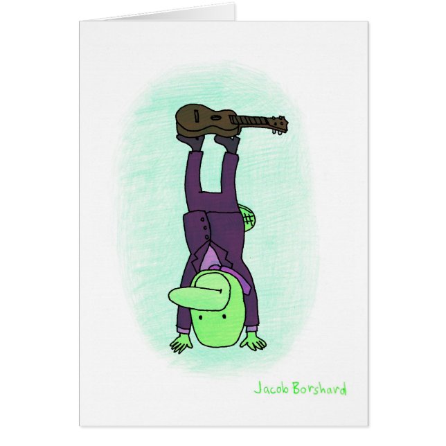 Ukulelehuvudstående Hälsningskort (Framsidan)
