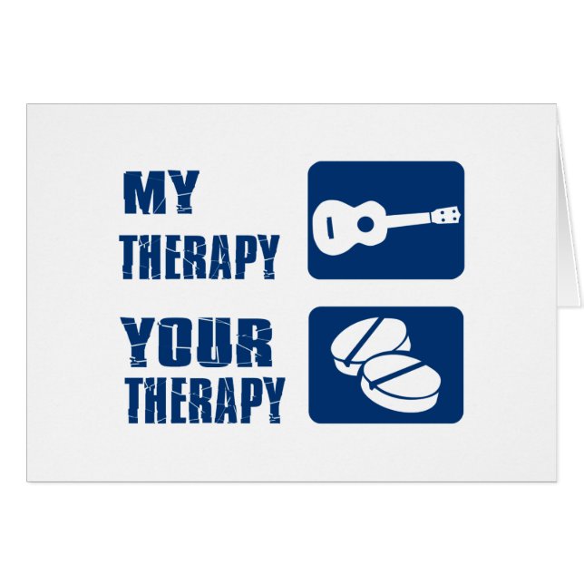 ukulelen är min terapi hälsningskort (Framsidan Horizontal)